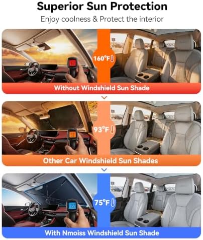 Nmoiss [Vinyl Coating Heat Shield] Windshield Sun Shade Umbrella Custom for Buick Envision, Protect Car from Sun Rays & Heat Damage Keep Cool and Protect Interior - Image 2