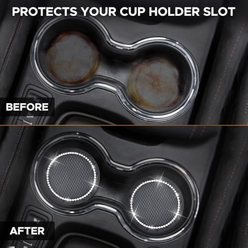 EcoNour Bling Cup Holder Insert (2 Pack) with Push Start Button Ring - Image 2