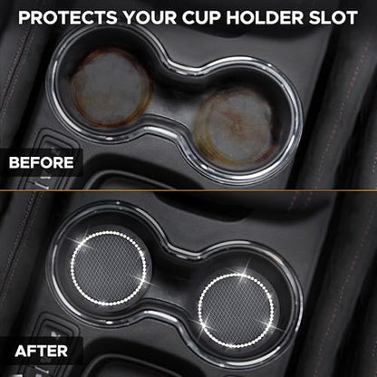 EcoNour Bling Cup Holder Insert (2 Pack) with Push Start Button Ring - Image 2