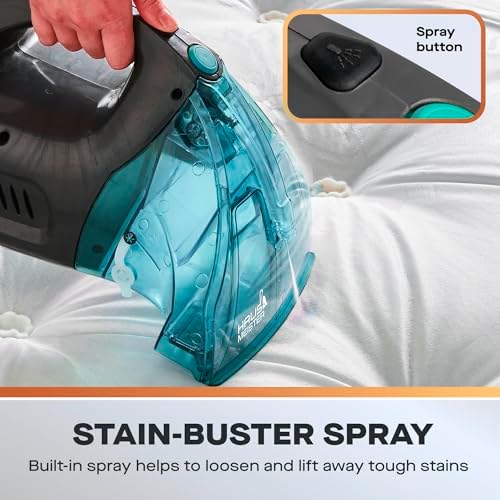 Hausmeister Hydroflex Carpet Cleaner Machine, Upholstery Cleaner Machine for Couch, Car Seats & Pet Stains, 500W Powerful Handheld Deep Cleaner with 3 Brush Heads (Machine + 1 Cleaning Solution) - Image 3