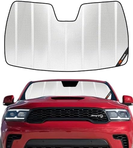 Pigenius Windshield Sun Shade for Dodge Durango 2021-2025. Reflective Aluminum Film Front Window Sunshade - BLAZBLOCK by Pigenius
