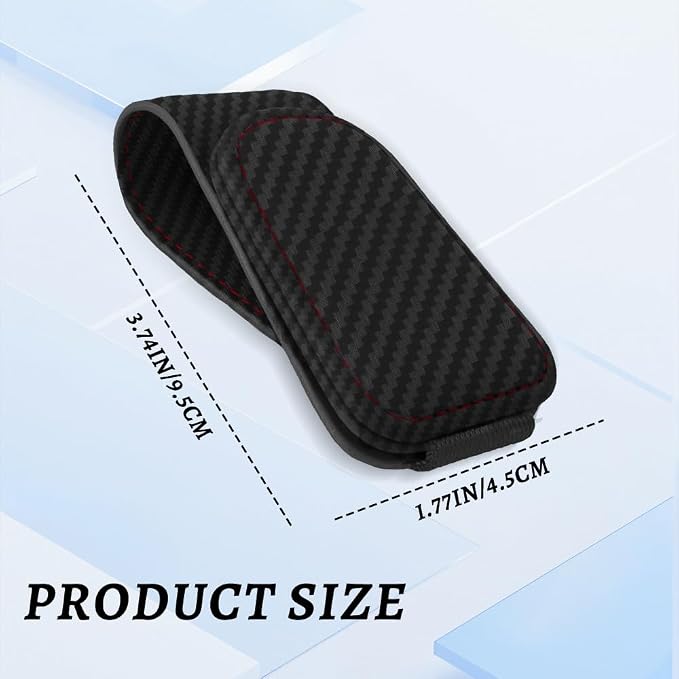 Sunglass Holder for Car, Car Sunglass Holder, Magnetic Leather Sunglasses Holder and Ticket Card Clip, Auto Multi-Functional Sun Visor Eyeglass Holders for SUV Pickup Truck (Carbon Fiber) - Image 2