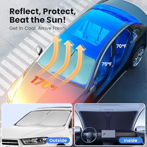 Magnelex Windshield Sun Shade for Ford Transit 2015-2026 Wagon XL/XLT, Cargo, Connect Van XL, Foldable Car Window Sunshade, Heat & UV Visor Cover, Reflective Front Shades Accessories - Image 2