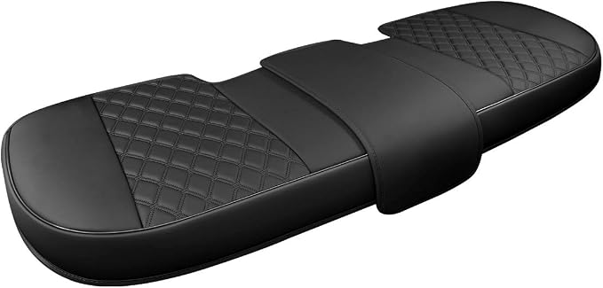 Black Panther Luxury PU Leather Rear Car Seat Cover, Compatible with Compact,Small and Medium Vehicles, Adjustable Length 49-55'', Diamond Pattern Embroidery (Black) by Black+Panther