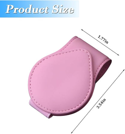 Sunglasses Holder for Car Visor, Magnetic Leather Sun Visor Eyeglasses Hanger & Ticket Card Clip, for Most Cars - Image 2