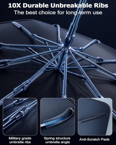 DMJN Umbrella Windshield Sun Shade for Ford F150 F250 F350 F450 (2015-2026), Car Sunshade for Front Windshield [Nano Ice-Crystal Coatings] UPF50+ Heat & UV Block, Protect Interior & Keep Cooler - Image 6