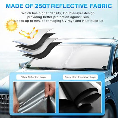 KUST Windshield Sun Shade for 2016-2022 Lexus RX 350 450h Accessories Sunshade Window Sun Visor Protector Foldable Blocks UV Rays Keep Your Car Cooler - Image 4
