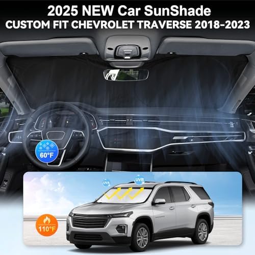 Windshield Sun Shade for Chevrolet Chevy Traverse LS, LT 2018-2026 Sunshade - Image 4