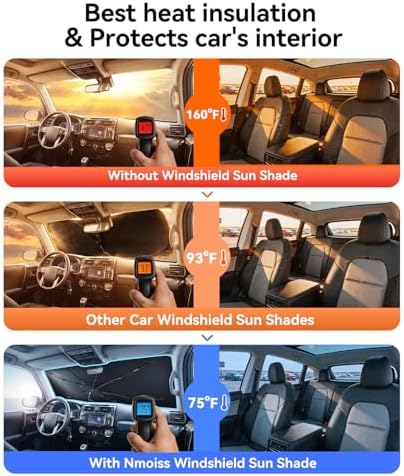 Nmoiss Windshield Sun Shade Umbrella Custom Fit for Toyota 4Runner 2010-2026 Accessories, [Vinyl Coating Heat Shield] Protect Car from Sun Rays & Heat Damage Keep Cool and Protect Interior - Image 2