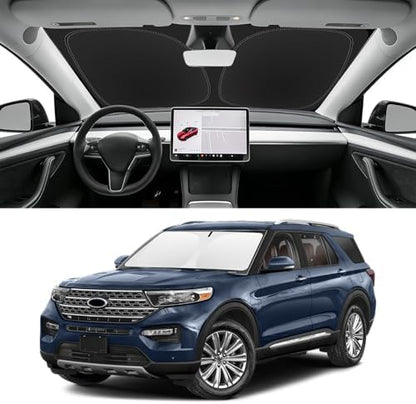 Custom Fit Windshield Sun Shade for 2020-2026 Ford Explorer by SLOGENTO