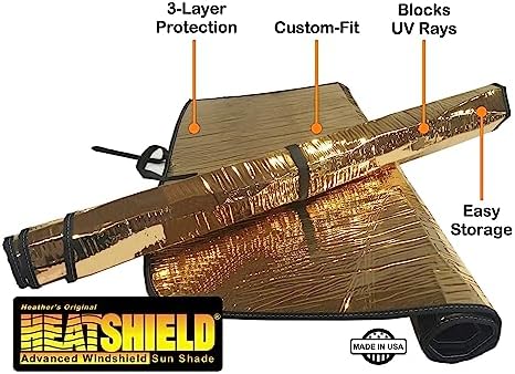 HeatShield, The Original Windshield Sun Shade, Custom-Fit for Toyota 4Runner SUV w/Rear View Mirror Cutout 1996, 1997, 1998, 1999, 2000, 2001, 2002 Gold Series - Image 4