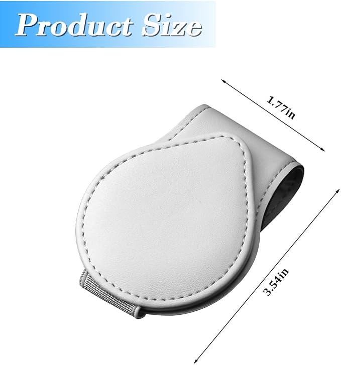 Sunglasses Holder for Car Visor, Magnetic Leather Sun Visor Eyeglasses Hanger & Ticket Card Clip, for Most Cars - Image 2