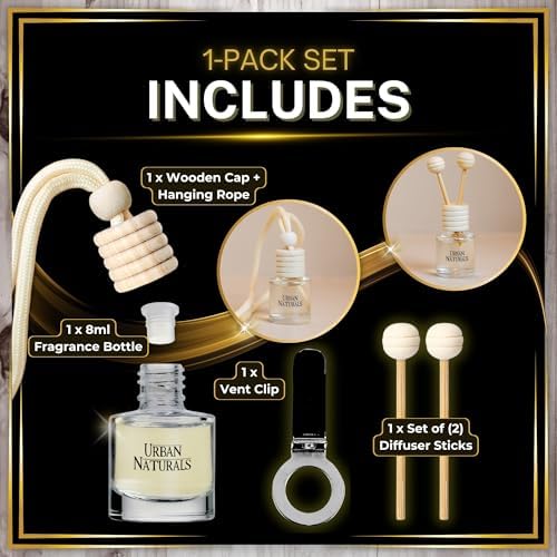 Urban Naturals Car Air Freshener Hanging + Vent Clip, 1 Way Scent Diffuser, Long Lasting Car Fresheners Made in USA, Auto Accessories for men (3 Pack) - Image 3