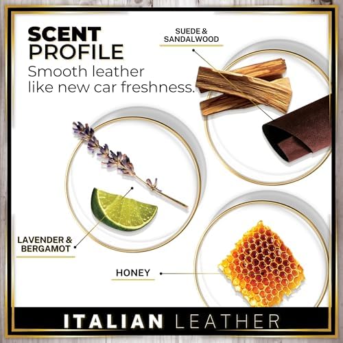 Urban Naturals Car Air Freshener Diffuser 3 Pack - Italian Leather Scent, 45+ Days Long Lasting Fragrance, Made in USA, Glass & Wood, Hanging Design + Vent Cip, Easy to Use - Image 4
