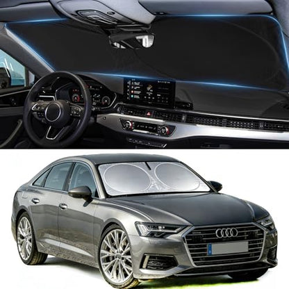 Sunshade for A6 Windshield Sun Shade for Audi A6 Accessories 2019-2024 2025 2026 Windshield Cover Front Window Shield Blocks UV Rays Heat Sun Visor Protector Car Accessories by BOODANCARS