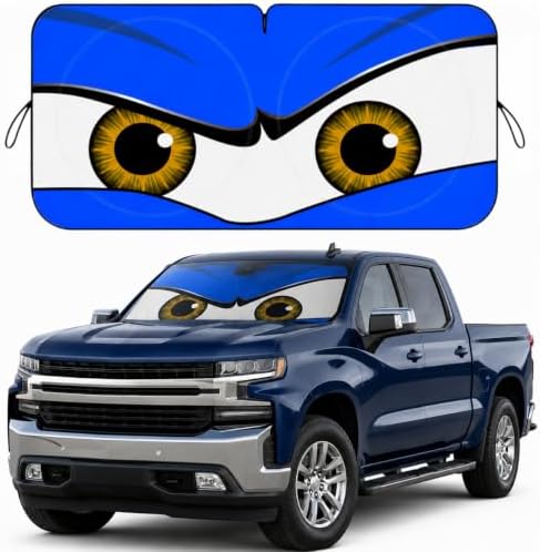 Car Windshield Sun Shade, Universal Fit Full-Size SUV Pickup, Monster Blue by eygeufg