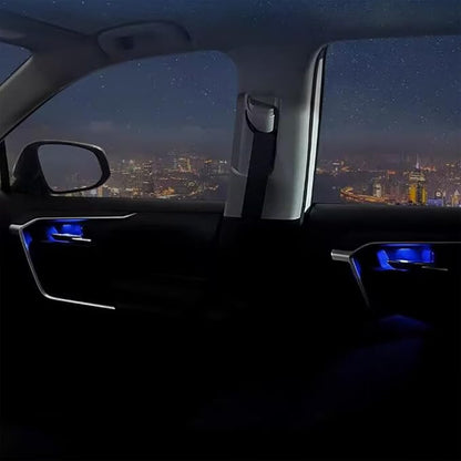 Car Door Handle Light Blue Door Bowl Decoration LED light 12V Signal Indicator Light Monochrome Luminous Transparent Shell Universal Small Car Ship Use (4PCS) - Image 6