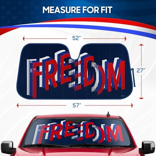BDK Freedom Windshield Sun Shade for Car Windshield 250 USA Anniversary Patriotic Accordion Fold Sunshade UV Protection Heat Blocker Foldable Windshield Cover Truck SUV 4th of July Memorial Day - Image 3