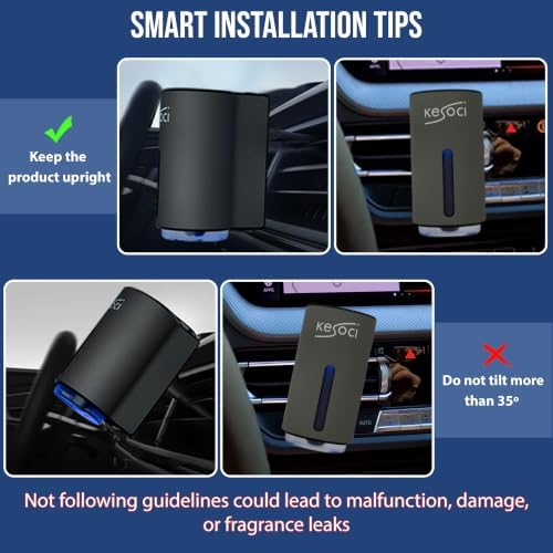 Smart Car Air Freshener: Revolutionary Smart Car Diffuser Vent Clip with 3 Exclusive 10 ml Fragrances (3 x Ocean) - Image 6