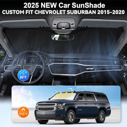 Windshield Sunshade for Chevrolet Suburban 2015-2018 2019 2020 Sun Visor - Image 4