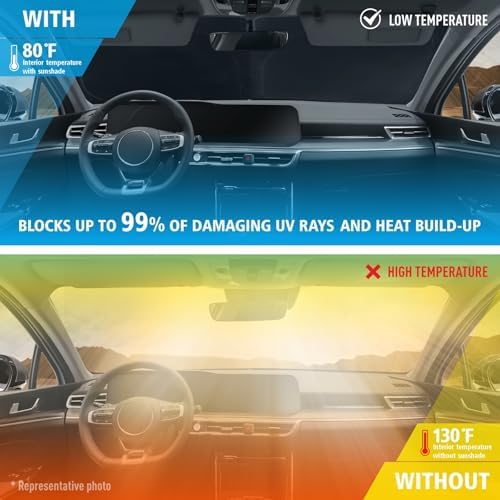 CLIM ART Windshield Sun Shade for Kia Carnival 2022-2026, Custom-Fit Foldable Car Sunshade, Vehicle Sun Protector, Front Auto Windshield Cover, Car Accessories - WS5038 - Image 2
