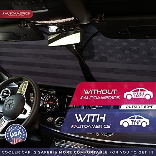 Autoamerics Truck Windshield Sun Shade with Storage Pouch & Anti-Slip Dash Pad - Foldable Gray Camo USA Flag Design - Fits Most SUVs & Trucks - Blocks UV Rays and Keeps Car Cool | XL (66 x 36 inches) - Image 6