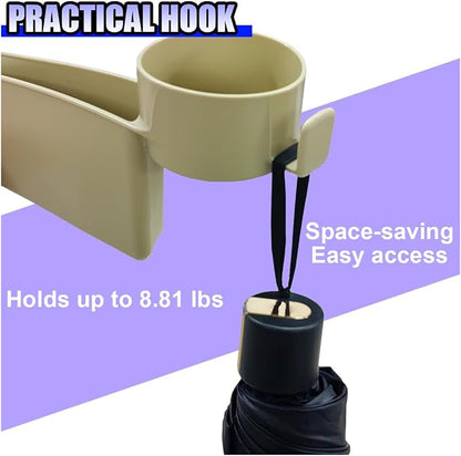 YoRise 2PCS Dual Slot Car Seat Gap Filler Organizer, Multifunctional Car Side Seat Gap Guard Spacer with Cup Holder, Universal Auto Storage Accessories for Preventing Items Falling Out (Beige) - Image 7