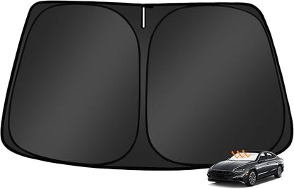 Custom Fit Windshield Sun Shade for H-yun-dai Sonata 2020-2026 | Foldable, Easy to Install & Store, Full Coverage, 210T Reflective Fabric, Blocks 99% of UV Rays by Mekdghro