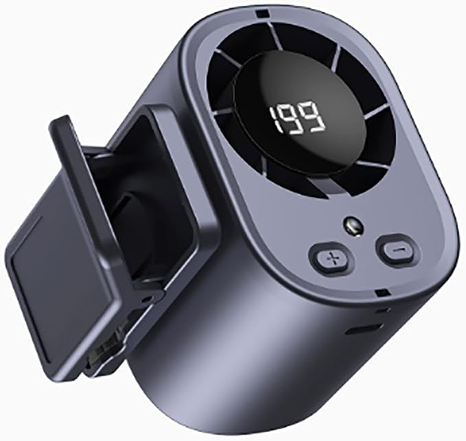 Gaukomzs 2026 Car Clip on Air Conditioner Fan with LED Display, 360° Rotation, 199 Speeds, USB Rechargeable, for Cars, Work, Camping (Dark gray) by Gaukomzs