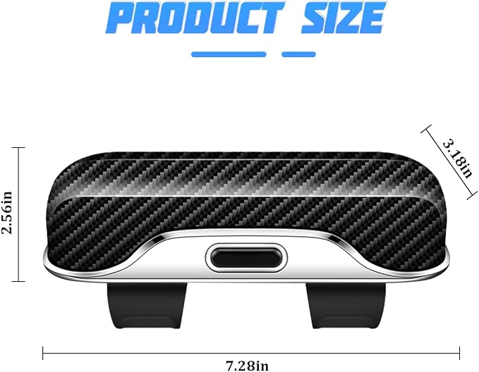 Sunglasses Holder for Car Sun Visor, Convenient Vehicle Visor Eyeglasses Organizer Case, Automotive Interior Glasses Hanger Protective Storage Box, Universal for Vehicles (Carbon Fiber) - Image 2
