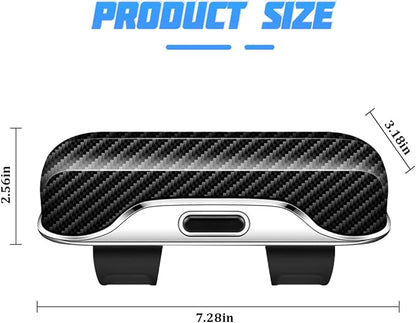 Sunglasses Holder for Car Sun Visor, Convenient Vehicle Visor Eyeglasses Organizer Case, Automotive Interior Glasses Hanger Protective Storage Box, Universal for Vehicles (Carbon Fiber) - Image 2