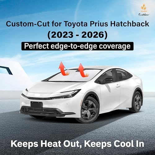 EcoNour Windshield Sunshade Compatible for Toyota Prius Hatchback 2023-2026 - Image 2