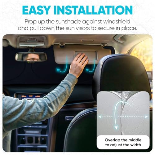 FORTEM Windshield Sun Shade - Sunshade for Car Windshield - 240T Polyester - Image 6