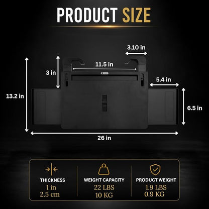 3-in-1 Steering Wheel Tray, Car Desk for Laptop, Food Tray for Eating & Work, Adjustable Car Table with Drawer & Anti-Slip Design, Multipurpose Travel Car Accessories - Image 6