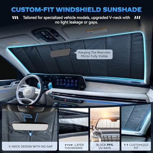 Windshield Sun Shade for BMW X5 2019-2026 Folding Design - Image 2