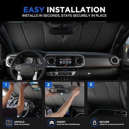 MAIKER OFF ROAD Windshield Sunshade Compatible with Toyota Tacoma 2005-2015 - Image 5