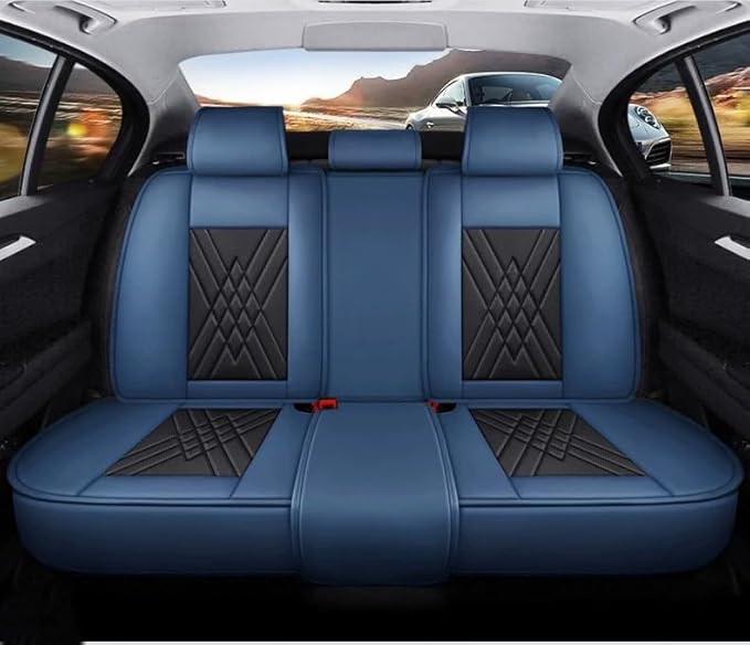 Custom Car Seat Covers Fit for Wrangler JL JK Rubicon Sahara Grand Cherokee L Cherokee Compass Renegade Gladiator Wagoneer Liberty Commander Grand Cherokee SRT (Black Blue) - Image 3