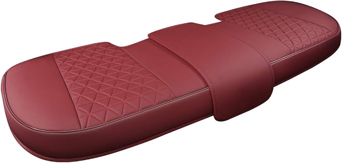 Black Panther Luxury PU Leather Rear Car Seat Cover Adjustable Length (49-55'') Back Seat Protector Fits 90% Vehicles (Sedan SUV Truck), for Seat Bottom Only,Triangle Quilting Design,Burgundy by Black+Panther