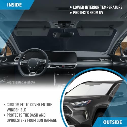 CLIM ART Windshield Sun Shade for Toyota RAV4 2019-2025, Custom-Fit Foldable Car Sunshade, Vehicle Sun Protector, Front Auto Windshield Cover, Car Accessories - WS4008 - Image 5