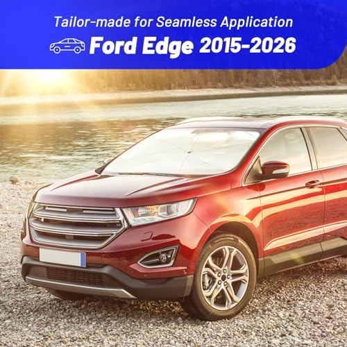 Windshield Sun Shade Umbrella for Ford Edge 2015-2026, Foldable Front Window Sunshade with 360° Rotating Shaft, Custom Fit Car Shades for Edge Accessories with UV & Heat Protection - Image 3