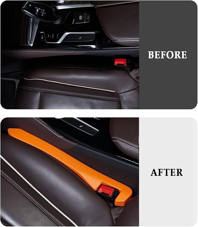 IHOTDER Super Flexible Car Seat Gap Filler,Durable Car Organizer Between Seats for Tightly Filling Seat Gaps,Universal CCar Side Seat Gap Filler CCar Accessories for Women & Men (Orange/2PCS)… - Image 5