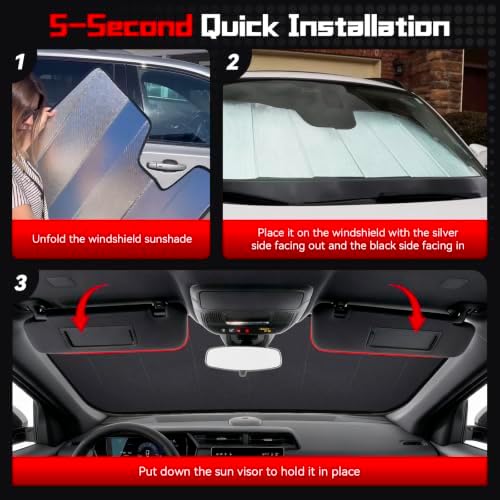 Windshield Sun Shade for Jeep Wrangler JL JLU 2018-2026 - Image 6