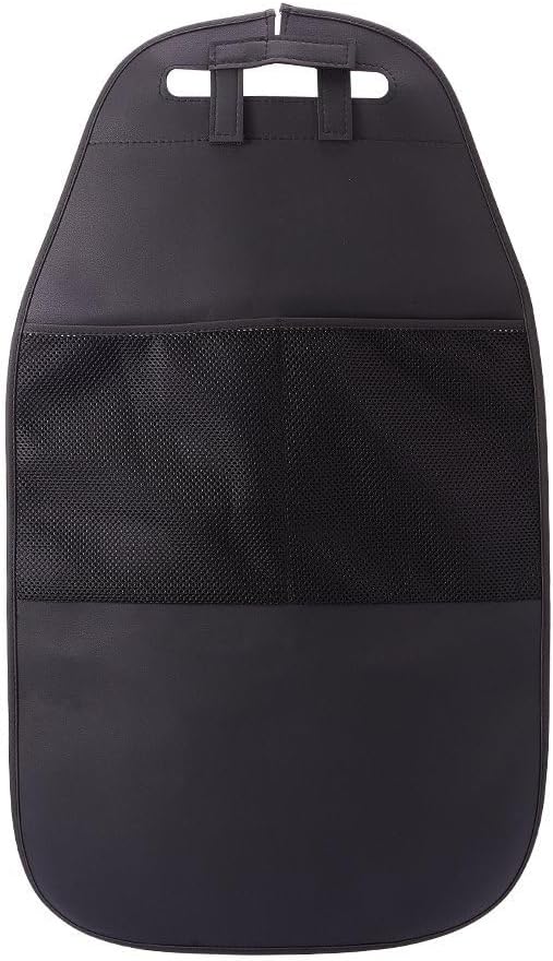 HCMAX 2 Pack Kick Mat Car Seat Back Protector Waterproof Easy to Clean Multifunctional Organizer Storage Bag Travel Accessory PU Leather Black - Image 4