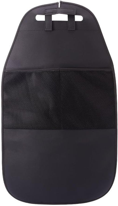 HCMAX 2 Pack Kick Mat Car Seat Back Protector Waterproof Easy to Clean Multifunctional Organizer Storage Bag Travel Accessory PU Leather Black - Image 4