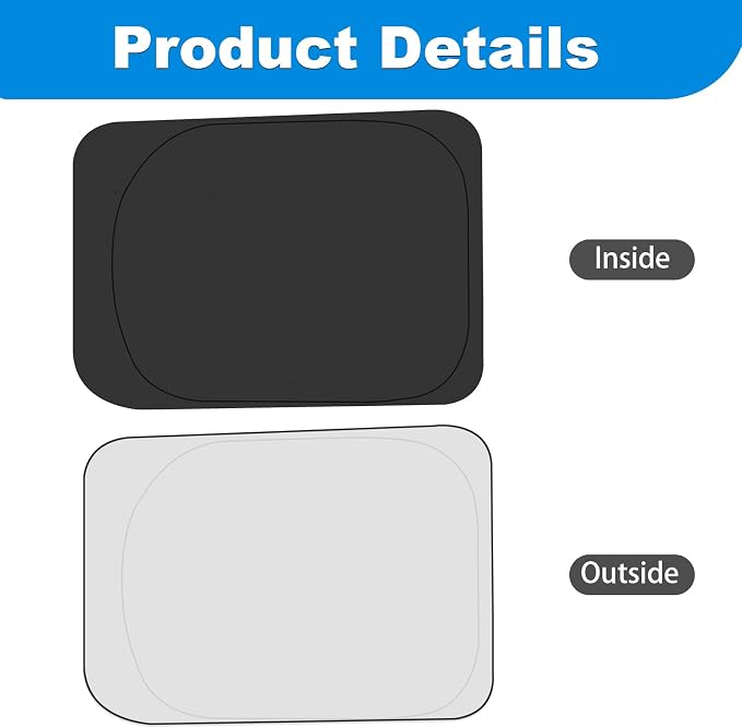 Rear Side Window 2nd Row Sunshade for 2017-2022 Fo-rd Super Duty F250 F350, Super Crew Cab 4Door, XL XLT Lariat King Ranch, Platinum Pickup, Foldable Window Sun Shades Sun Visor, Pack of 2 - Image 6