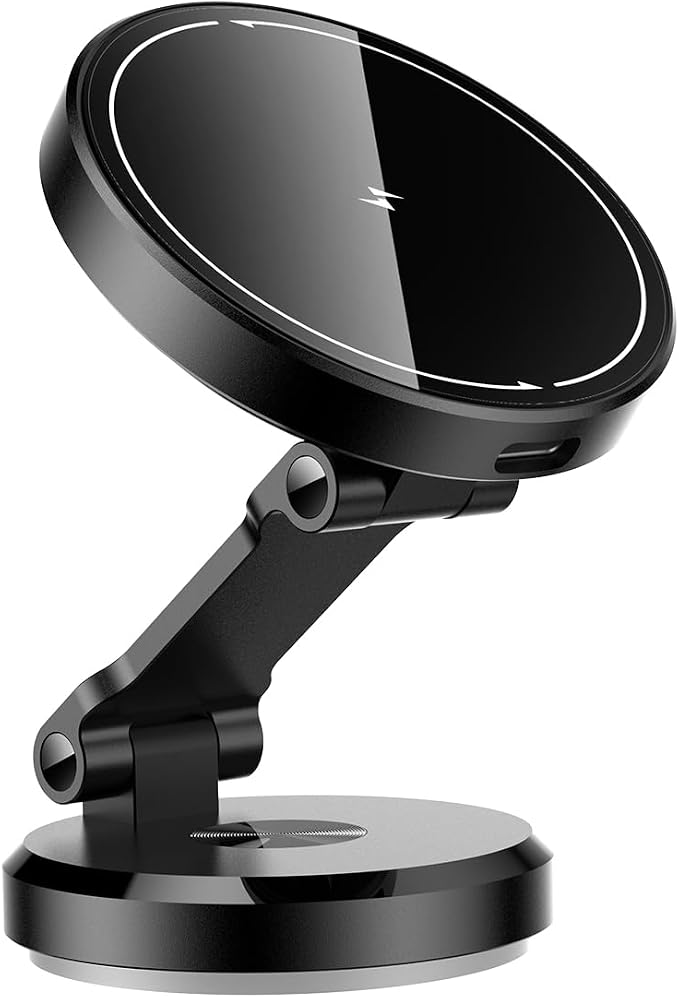 Metal MagSafe Car Mount Charger with 360° Rotatable Charging Panel & Base | 15W Fast Charging Magnetic Phone Holder, Strong Magnets Wireless Car Charger, Car Mount for iPhone 17 Pro Max 16 15 14 13 12 - Image 9