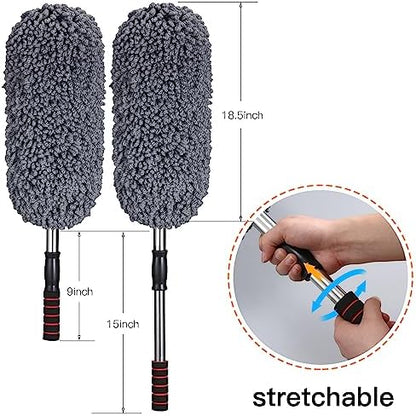 IPELY 3 Pack Large Microfiber Car Duster Exterior Scratch Free with Extendable, Car Duster Interior Multipurpose dust Cleaning - Image 2