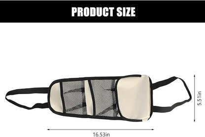 Car Seat Side Organizer, 2PCS Multi-Pocket Vehicle Front Seat Storage Hanging Bag with Mesh Net Pocket, Multifunctional Automotive Stuff Holder, Universal for SUV RV Truck (White) - Image 2