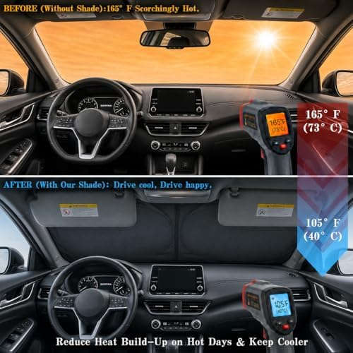 Car Windshield Sun Shade, Universal Fit Compact Sedan SUV, Cute Pink - Image 2