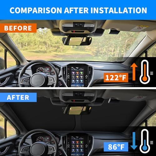 Front Windshield Sun Shade Custom Fit Compatible for RX350 RX350L RX450H 2009-present Sunshade Foldable UV Ray Reflector Sun Visor Protector Accessories Shield Cover Reflective (for RX 2009-present) - Image 4